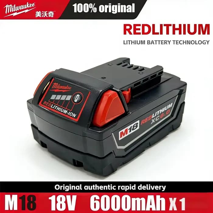 Perceuse sans fil Milwaukee M18 à couple élevé 100 % originale, batterie REDLITHIUM XC6.0 6.0Ah pour