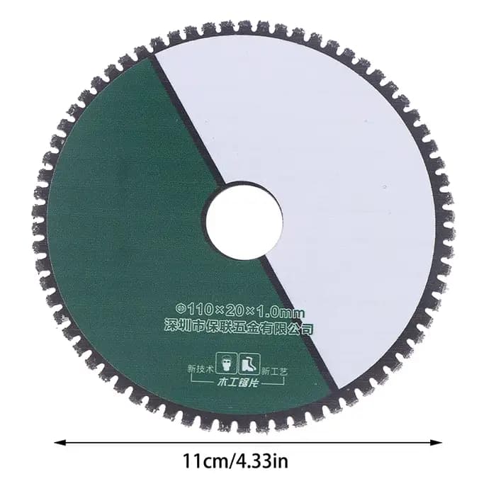 Disque de coupe multifonctionnel 110 mm pour meuleuse d'angle, pour le bois, le plastique et le méta
