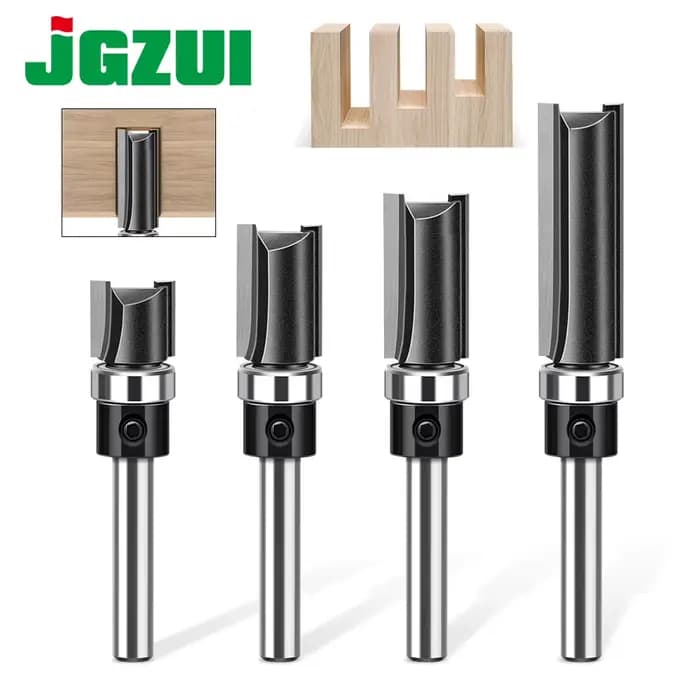 1pc 6mm 1/4 "roulement de tige droit routeur Bit copie coupe coupe ligne coupe Machine de découpage 