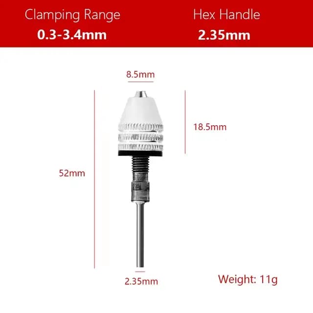 HILDA – Mini mandrin de perceuse sans clé, forets électriques à serrage automatique, outils de fixat