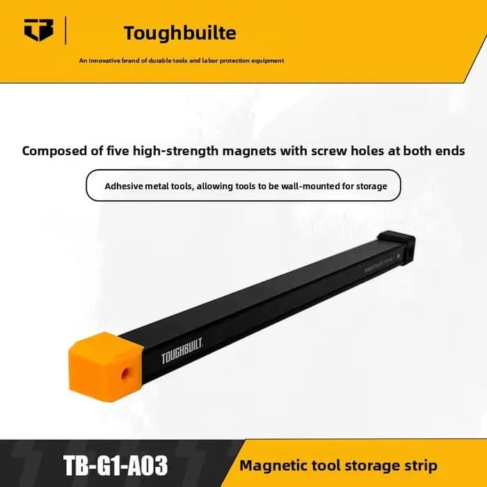 Bande magnétique de rangement pour outils TOUGHBUILT, boîte à outils murale, bande de rangement TB-G
