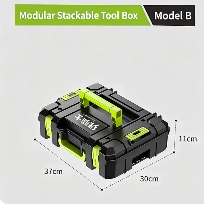 Boîte à outils multifonctionnelle grande capacité empilable, boîte de rangement élargie pour quincai