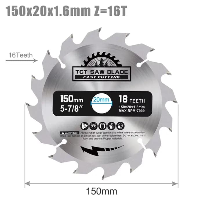 Lame de scie circulaire TCT XCAN 1PC 150mm 16/24/30T, lame de scie en carbure, alésage 20mm, disque 