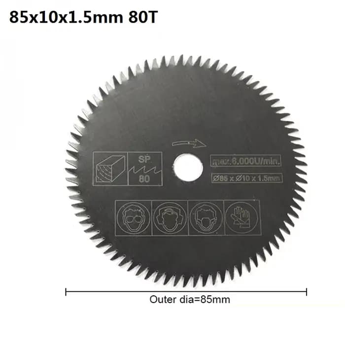 HAMPTON 1/5PCS 85mm Mini Lame de Scie Circulaire 10/15mm 80T Électrique Disque De Coupe Bois/Métal D
