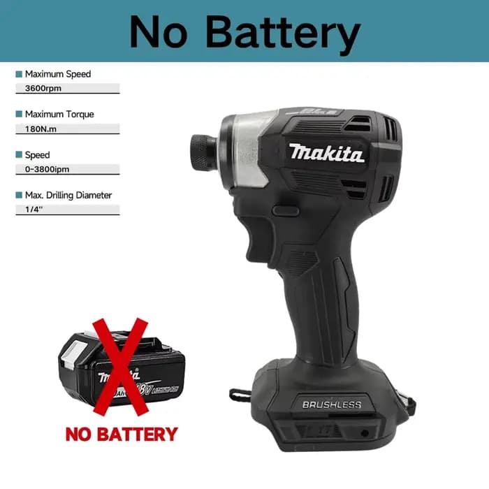 Perceuse électrique sans fil Makita 18V DTD173, visseuse à percussion sans balais 180 Nm pour l'amél