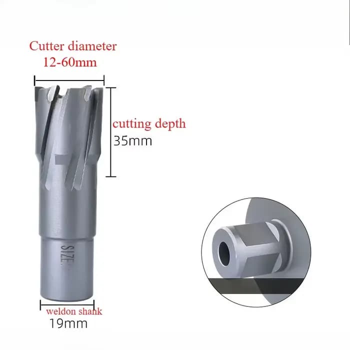 Forets annulaires TCT 12-65 mm × 35 mm, forets magnétiques, scie cloche en alliage dur pour le fer, 