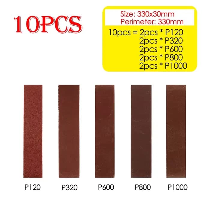 10/20/50 pièces courroies abrasives pour Mini Machine à bande électrique 330x30mm P120/320/600/800/1