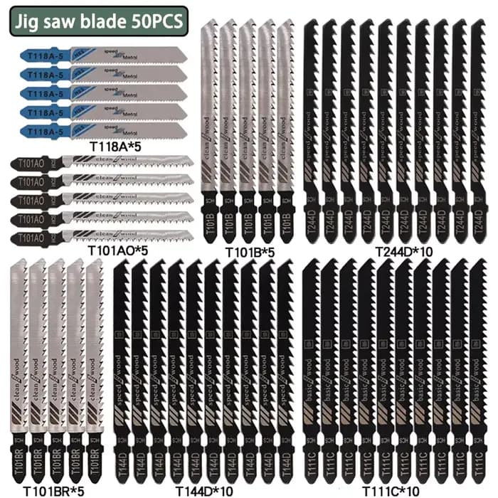 Jeu de scies sauteuses à tige en T, lame de scie sabre HCS HSS, scie sauteuse pour bois, plastique, 