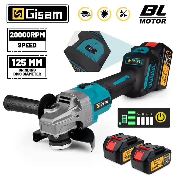 Makita – meuleuse d'angle électrique sans balais, 125mm, 7 vitesses, Machine de découpe et de poliss