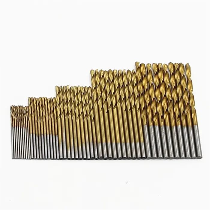 50pc Titane Plaqué Twist Drill Set 1-3mm Petit Foret Perceuse Électrique Perceuse Outil DIY Boiserie