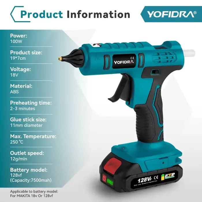 Yofidra 100W 260 °   Pistolet à colle chaude haute température pour bricolage outil de réparation de