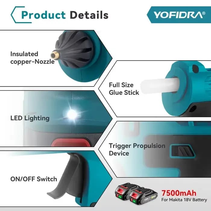 Yofidra 100W 260 °   Pistolet à colle chaude haute température pour bricolage outil de réparation de