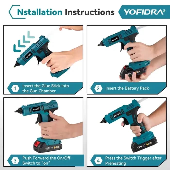 Yofidra 100W 260 °   Pistolet à colle chaude haute température pour bricolage outil de réparation de