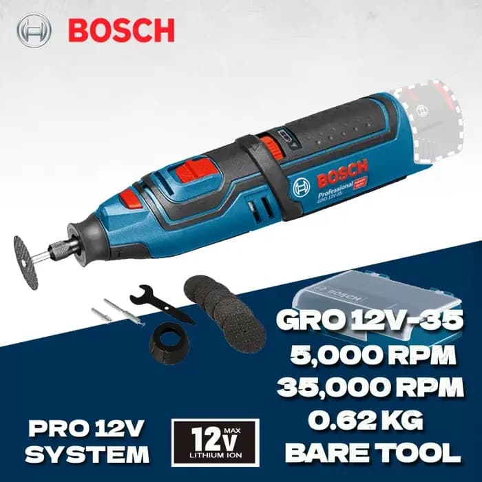 Bosch Mini perceuse électrique GRO 12V-35 outil rotatif sans fil Mini gravure meulage polisseuse Mac
