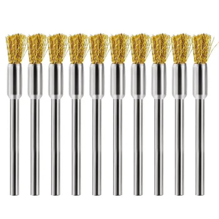 CMCP 10/20 pièces 3mm tige en laiton fil roue brosse brosse de polissage pour Mini perceuse métal an