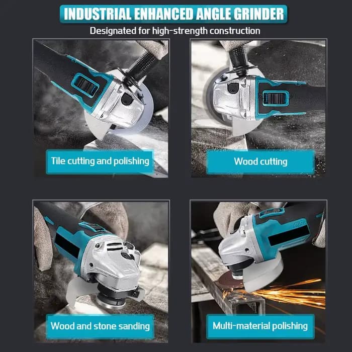 Meuleuse d'angle électrique sans fil 125 mm, 4 vitesses, pour couper les tuyaux métalliques, outils 