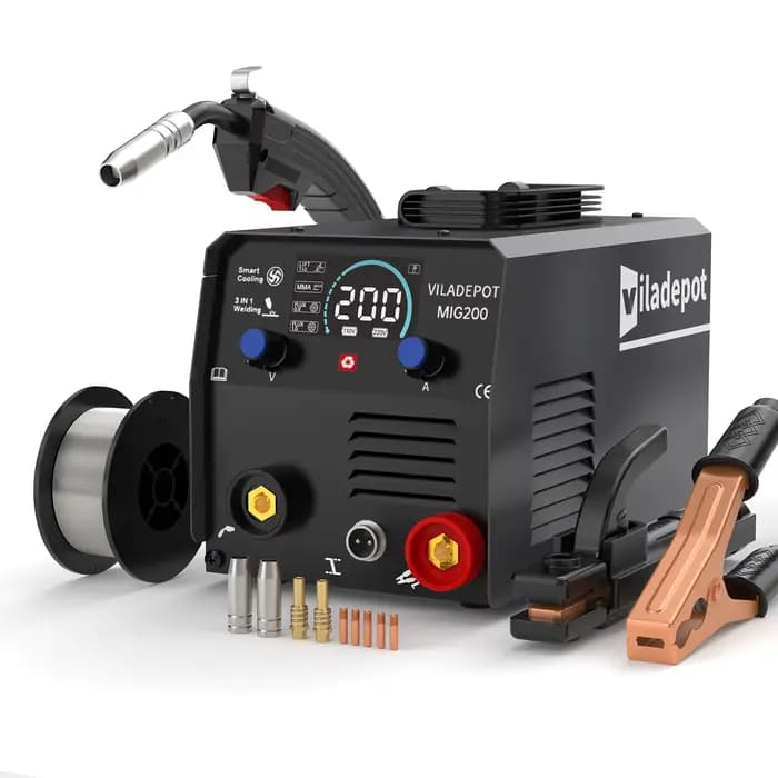 Viladepot 3 en 1 sans gaz soudeuse MIG MIG/MMA/ascenseur TIG MIG200 Machine à souder semi-automatiqu
