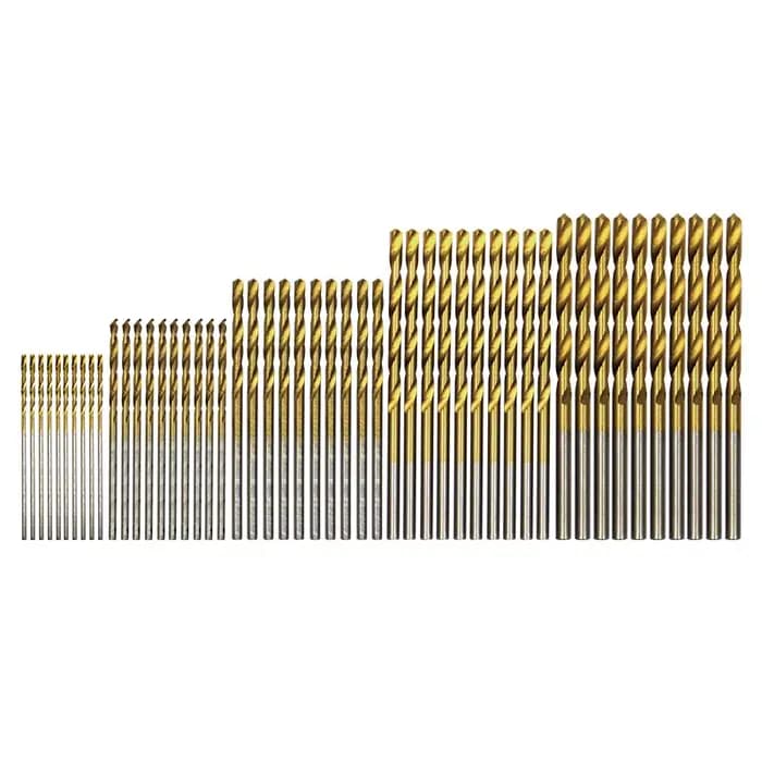50pc Titane Plaqué Twist Drill Set 1-3mm Petit Foret Perceuse Électrique Perceuse Outil DIY Boiserie