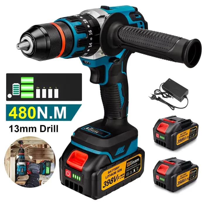 Makita – perceuse à percussion électrique sans balais 480N.M, perceuse sans fil, tournevis électriqu