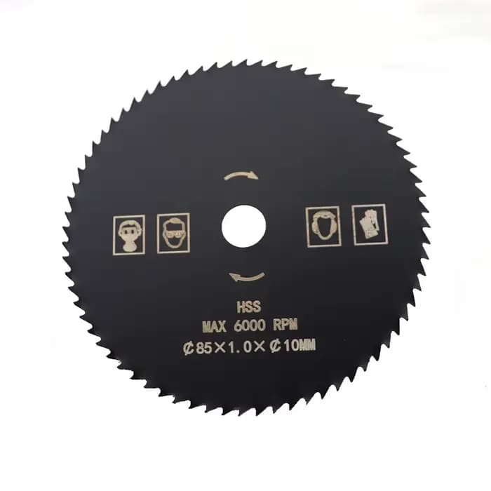 Lame de Scie Circulaire HSS, Diamètre 85mm, 72T, Alésage 10mm, Revêtement en Nitrure, Coupe du Bois,