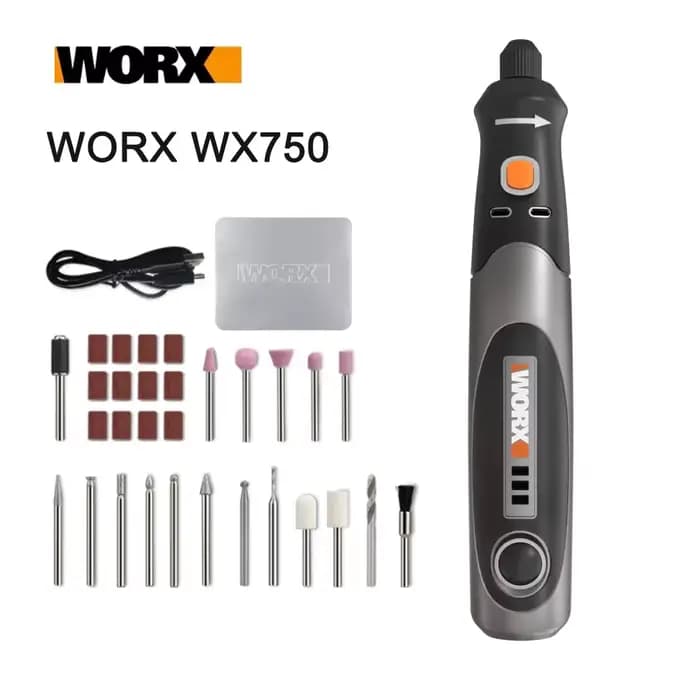 Worx 8V outil rotatif WX106/WX750 Mini perceuse sans fil gravure meulage Machine de polissage vitess