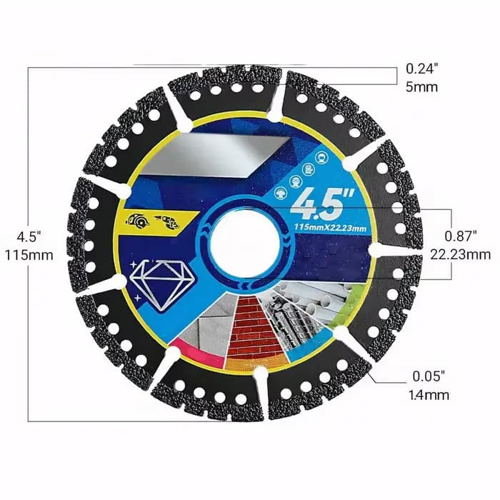 Lames de coupe multi-matériaux pour meuleuse d'angle : métal, carrelage, pierre, plastique, alliage,
