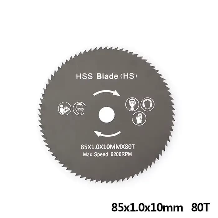Lame de scie circulaire HSS 85mm, disque de coupe en métal 44/60/72/80T, Mini lame de scie pour ouve