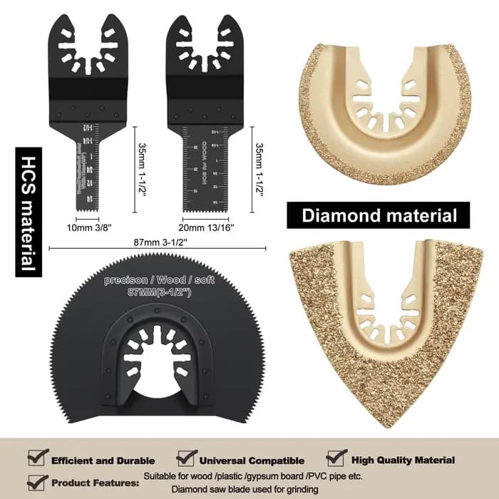 Kit de lames de scie oscillantes en carbure de dent japonais, 10 à 39 pièces, lames multi-outils osc