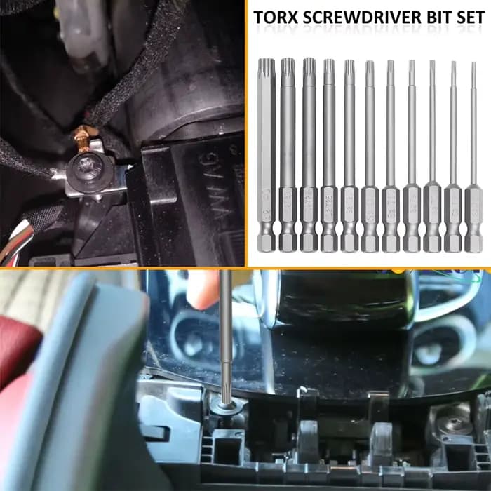 Jeu d'embouts de tournevis Torx 1/4 pouces, étoile magnétique professionnelle S2, tige hexagonale en