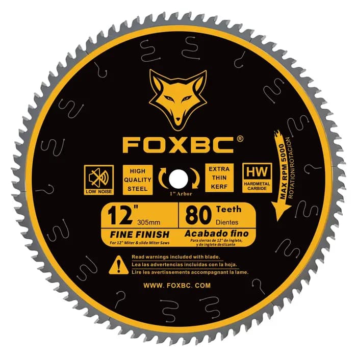 FOXBC 305mm lame de scie circulaire 80 dents coupe transversale 12 pouces lame de scie à onglet avec