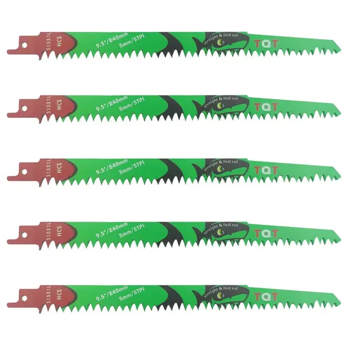 Jeu de 5 lames de scie alternative/sabre S1531L pour la coupe du bois, des bûches et des branches, l