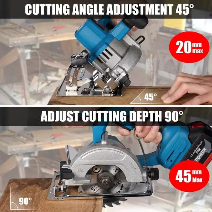 Scie circulaire sans fil sans balais de 5 pouces |   Outil de coupe portatif pour le travail du bois
