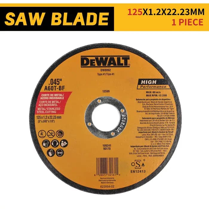 Lame de scie circulaire DEWALT DW 8062 1,2 mm x 125 mm * 22,23 mm : coupe de précision pour le bois,
