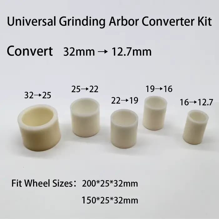Kit d'adaptateur de meule universel 5 pièces 32-25-22-19-16-12.7mm pour meuleuse d'établi 200/150mm,