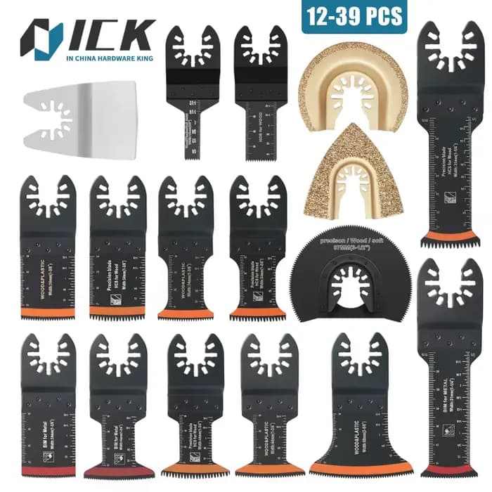 Kit de lames de scie oscillantes en carbure de dent japonais, 10 à 39 pièces, lames multi-outils osc