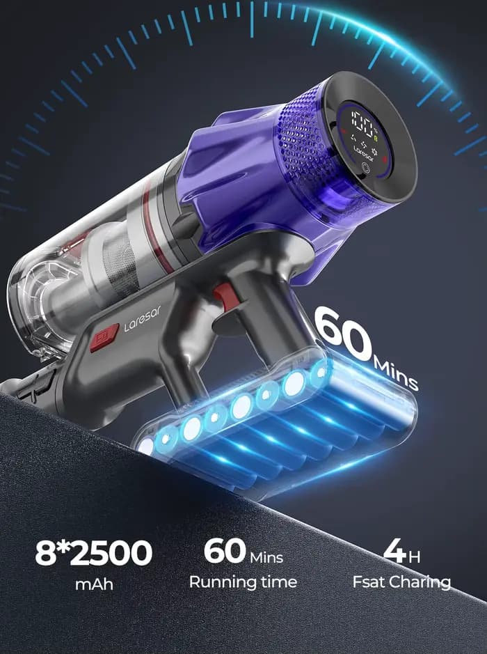 Laresar-Aspirateur sans fil V7, 500W, puissance d'aspiration 50KPA, appareil ménager intelligent, ta