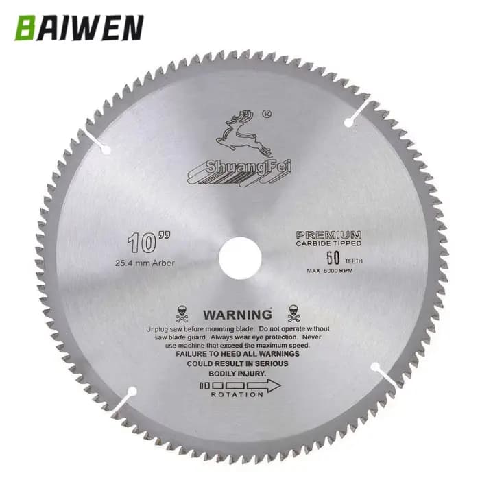 Lame de scie circulaire 10 "250mm pour la coupe du bois/aluminium à usage général 40 60 80 100 120 d