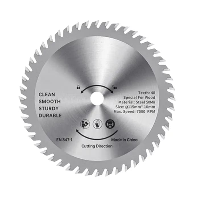 Lame de scie circulaire de 115 mm pour le travail du bois, coupe lisse du bois, axe de 1-1/4 pouces 