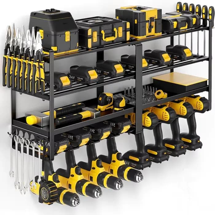 Organisateur d'outils électriques, support mural, étagère à outils en métal robuste, cintre de perce