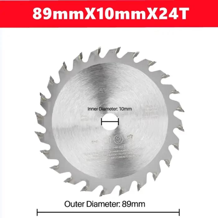 Lame de scie TCT 89x10mm, disque de coupe pour bois, lame de scie circulaire inclinée en alliage dur