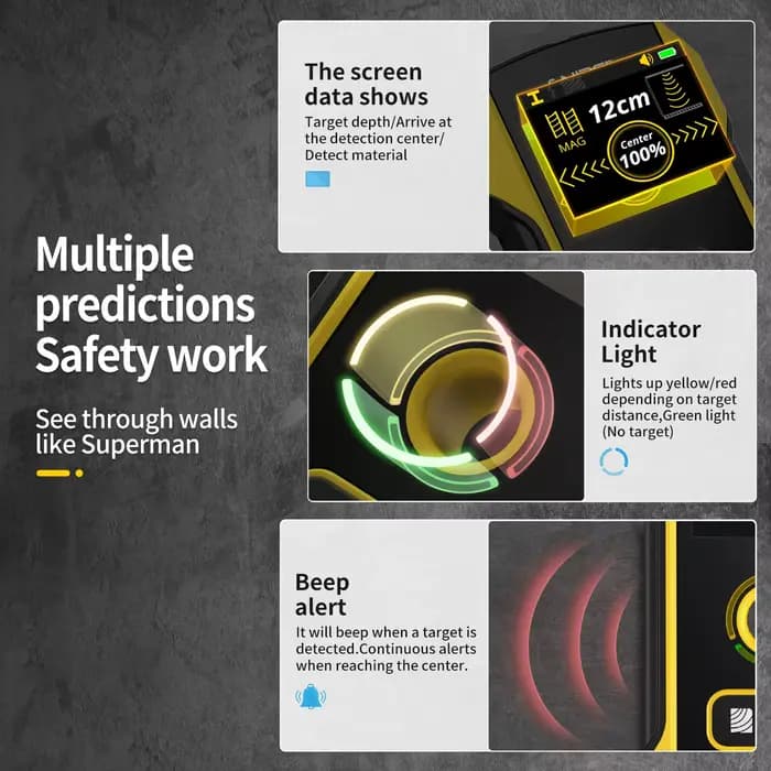 Détecteur de mur de détecteur de métaux de WD-02 de FNIRSI multifonctionnel avec le trou de position