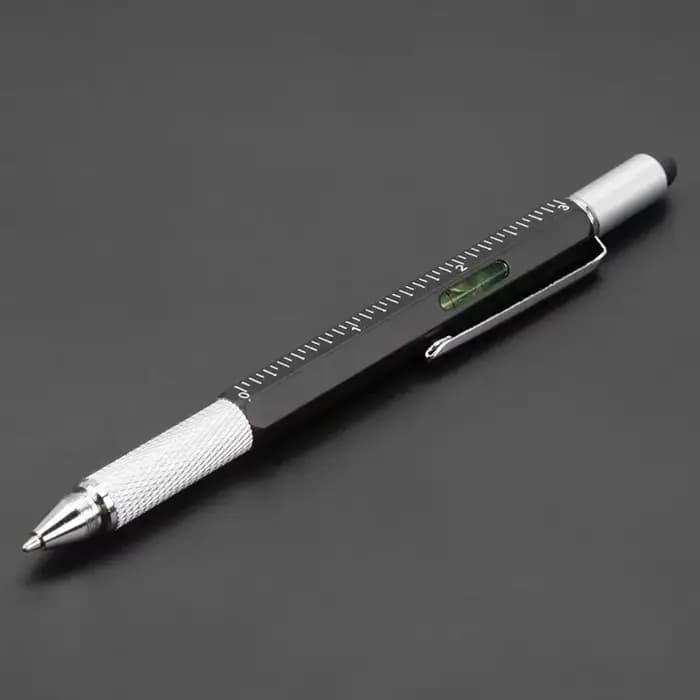 Stylo multifonction 7 en 1, stylet capacitif pour écran tactile, avec tournevis, règle, niveau, cray