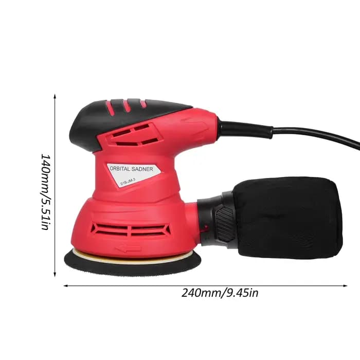 Ponceuse circulaire 240W/2.0A 12000 tr/min, haute Performance, dépoussiérage pour le travail du bois