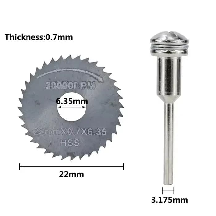 CMCP HSS Mini Lame de Scie Circulaire 22/32/35/50mm Avec 3.175mm Mandrin Bois/Métal Disque De Coupe 