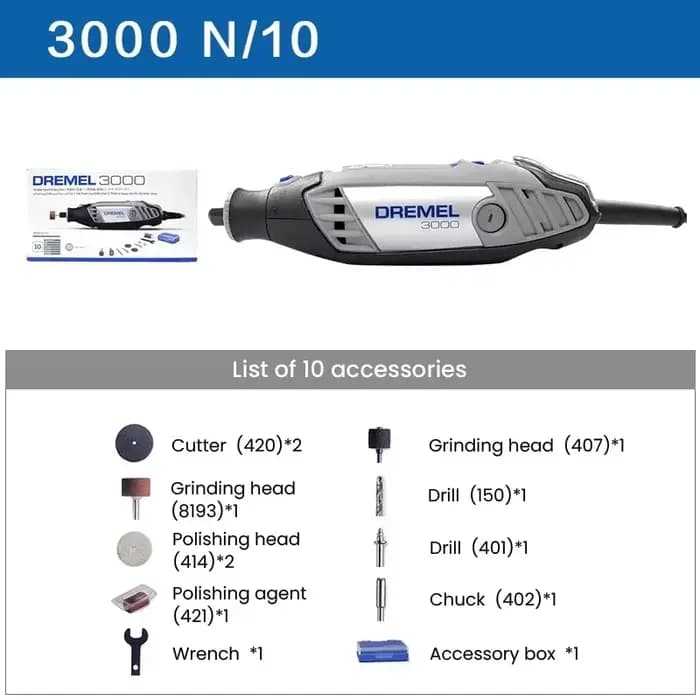 Dremel 3000 Mini perceuse électrique, meuleuse, ensemble de stylos graveurs, multifonction, maison, 