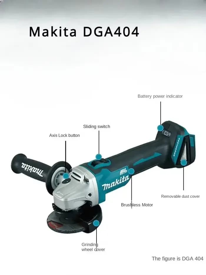 Makita DGA404 Meuleuse d'angle sans fil 18V - Ponceuse électrique et machine à meuler sans fil (outi