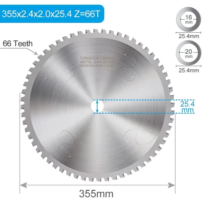 Le carbure en acier de disque de coupe en métal de fer scie la lame 66T 90T La circulaire de la lame