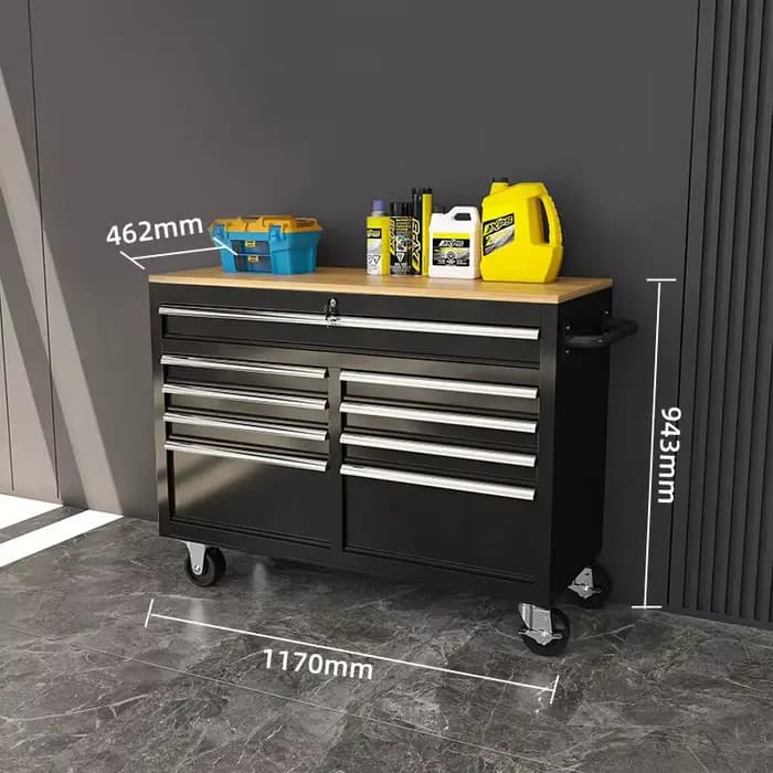 Boîte à outils moderne en fer avec étagères, armoire de rangement d'outils en métal et acier avec ro
