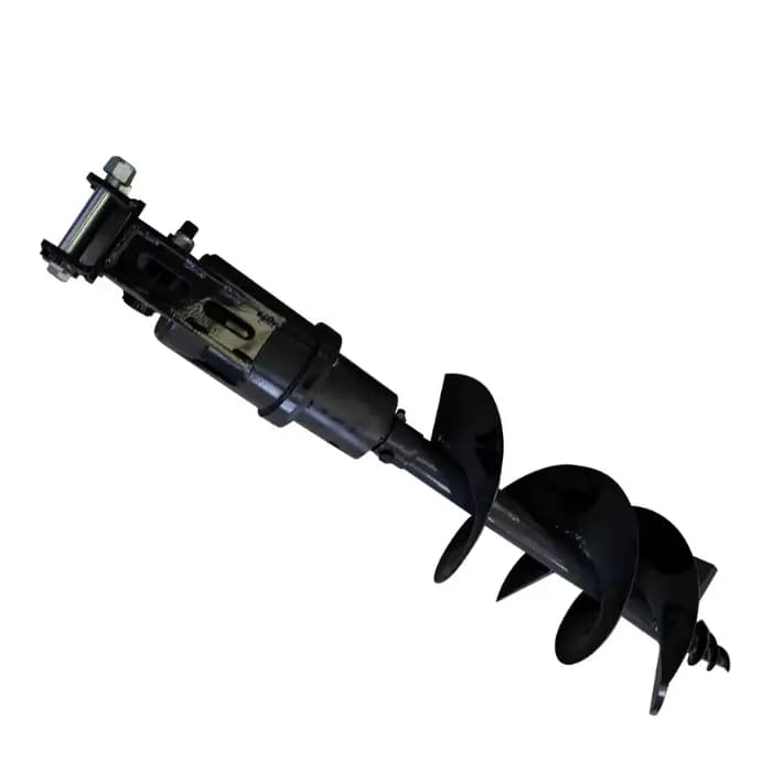 Tarière hydraulique pour mini-excavatrice, accessoire de forage de trous de poteaux avec trépan spir