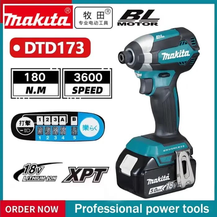 2025 Makita DTD173 bule 18v sans brosse Lithium-ion pilote d'impact outil électrique outil multifonc